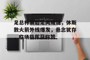 Jiuyou Sports-足总杯赛后走向成谜，休斯敦火箭外线爆发，悬念犹存，临场指挥获称赞的简单介绍